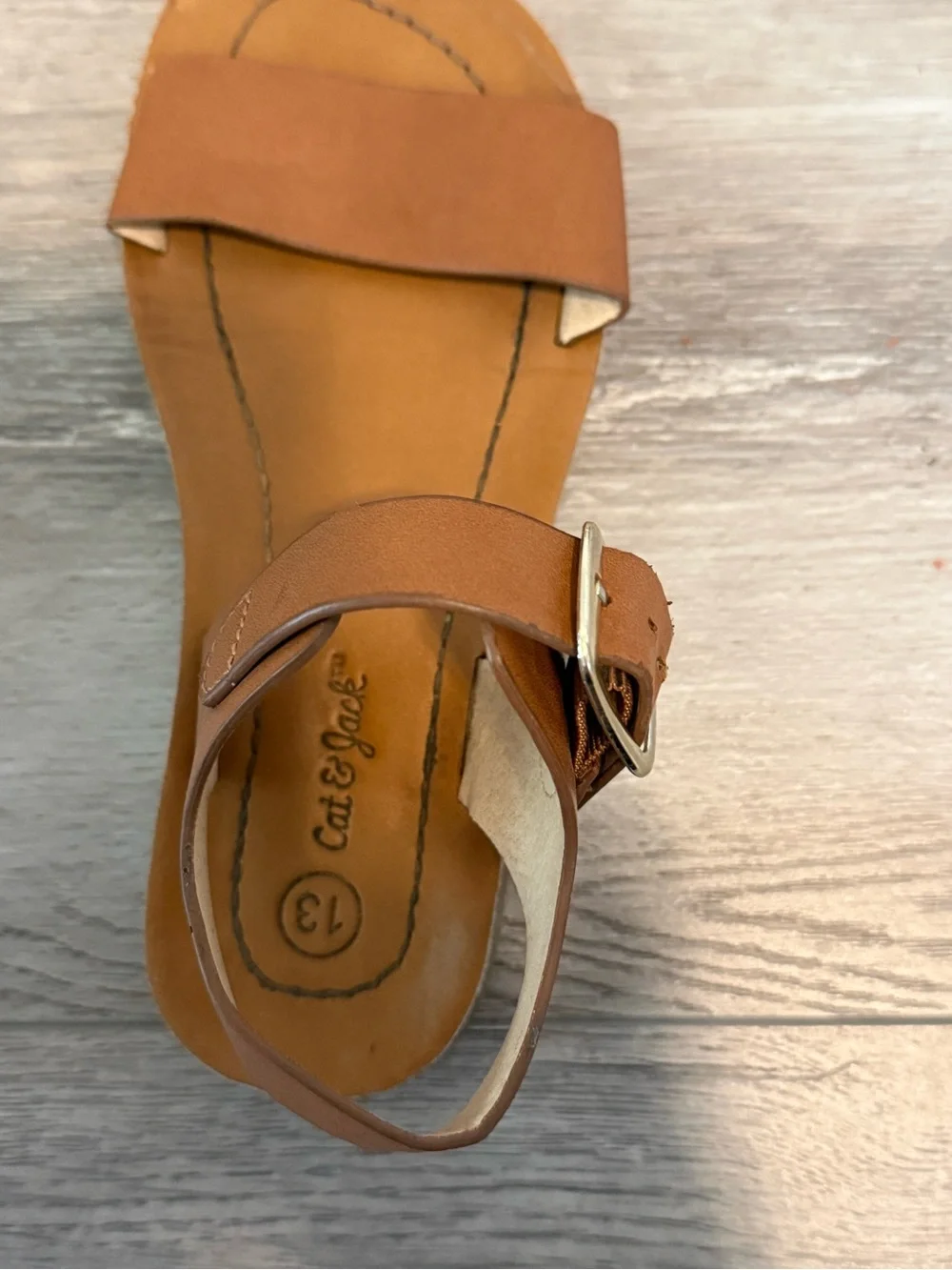 Cat & Jack Brown Girls' Adjustable Strap Sandals